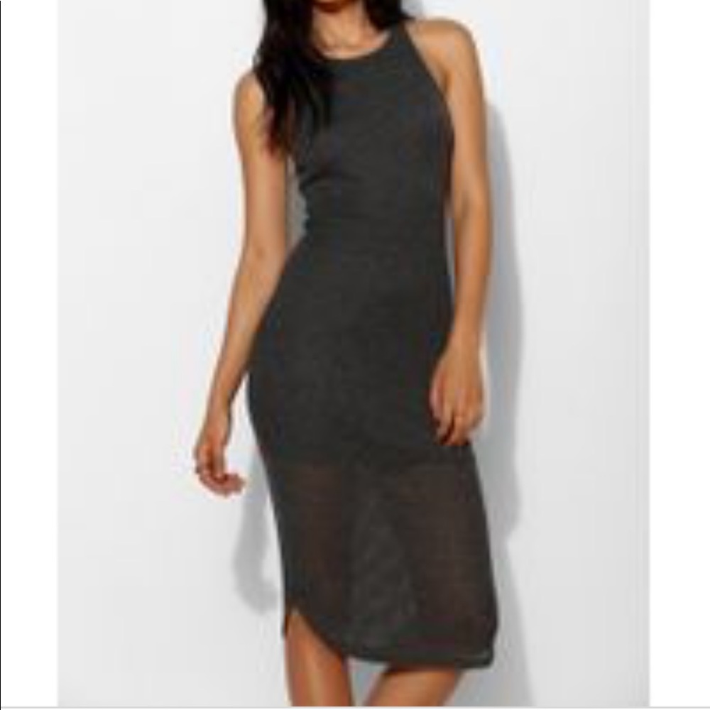 Sexy sparkle and fade knit midi dress gray cute